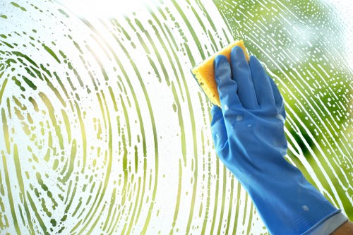 Cleaning carpets in a Westminster commercial building corridor