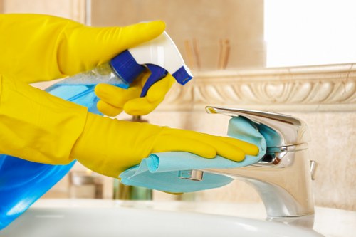 Local cleaning team preparing a Westminster flat for handover