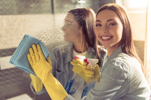 Local technician treating pet stains in a Westminster apartment