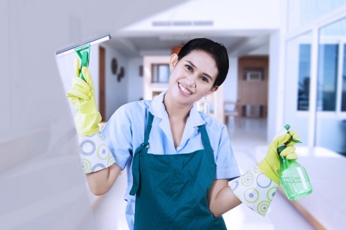Deep cleaning equipment used on a hard floor surface
